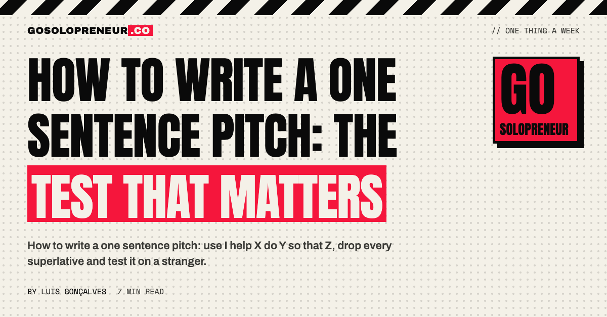 How to Write a One Sentence Pitch: The Test That Matters