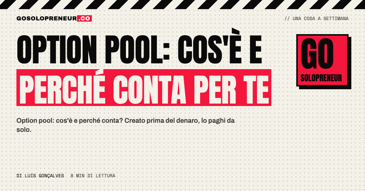 Un gruppo di azioni riservate ai futuri dipendenti, l'option pool di una startup
