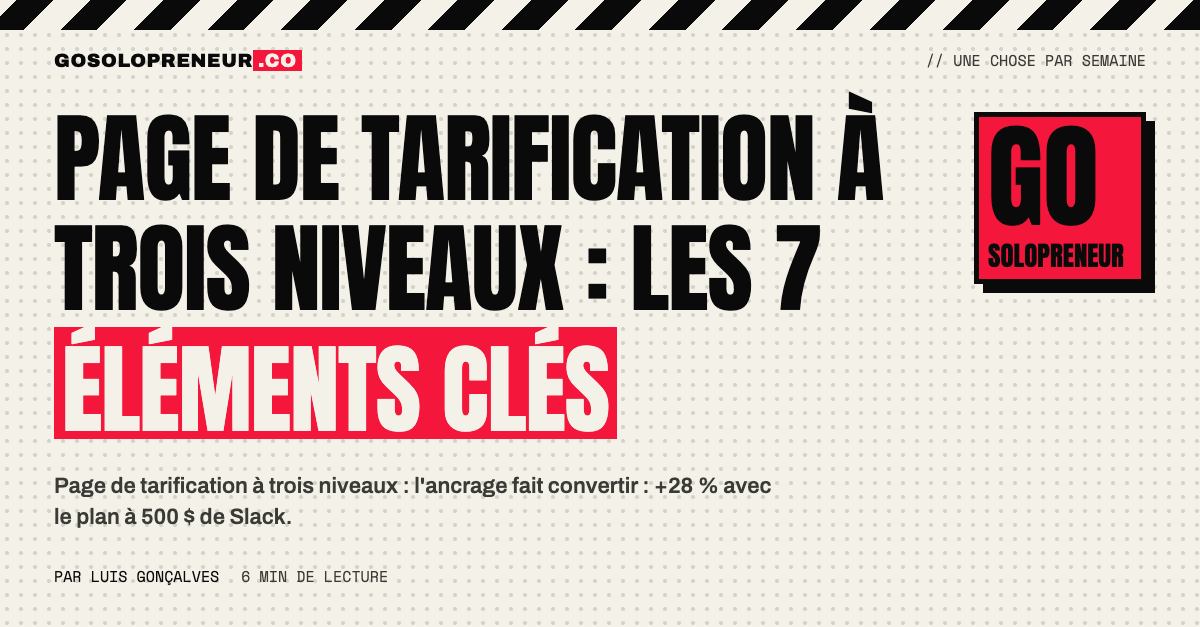 Page de tarification à trois niveaux avec un plan du milieu mis en avant