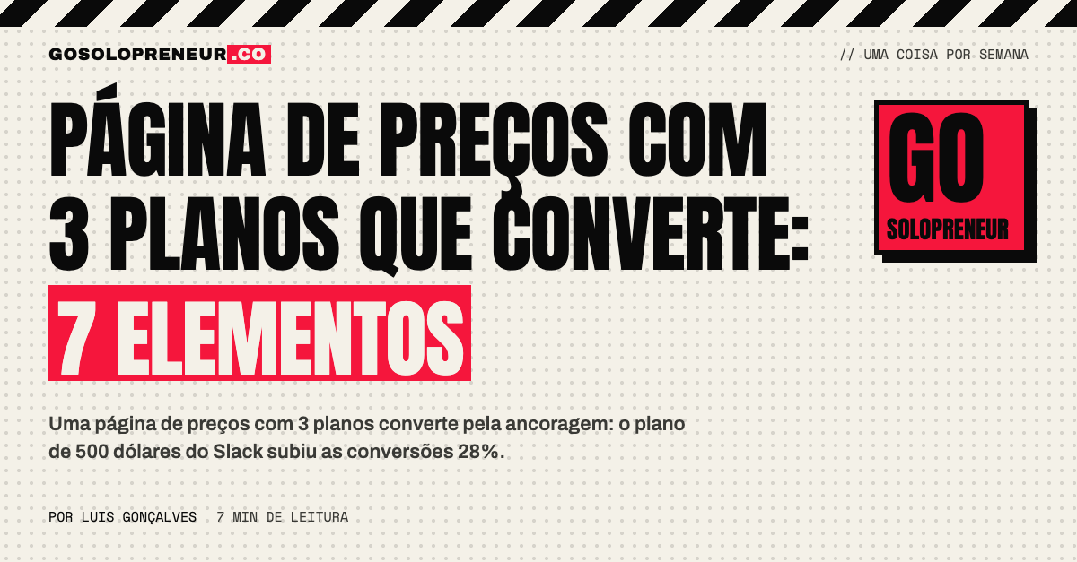 Página de preços com 3 planos que converte: 7 elementos
