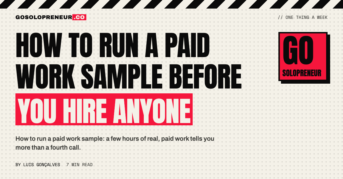 How to Run a Paid Work Sample Before You Hire Anyone