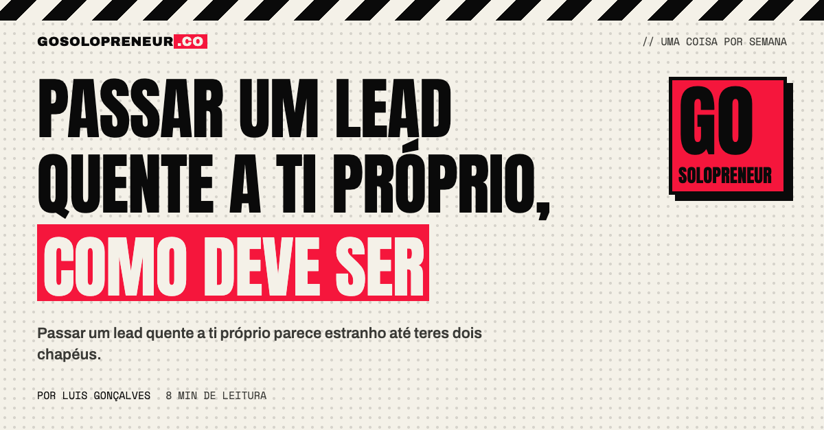 Duas versões da mesma pessoa a passar um lead quente uma à outra