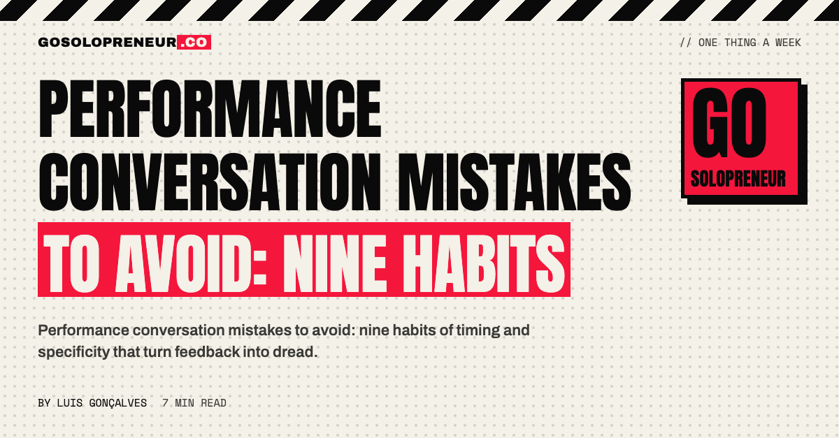 Performance Conversation Mistakes to Avoid: Nine Habits