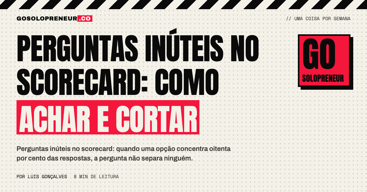 Gráfico de respostas de uma pergunta inútil, com uma opção concentrando oitenta por cento
