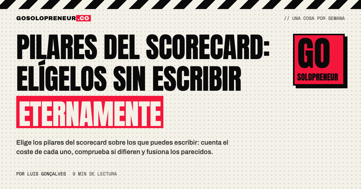 Pilares de un scorecard dispuestos como capítulos de un libro