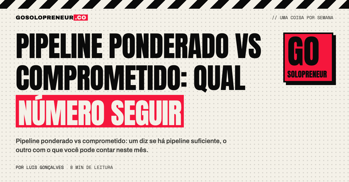 Pipeline ponderado vs comprometido: dois números, dois trabalhos