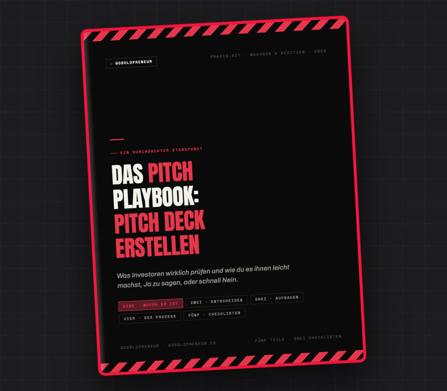Das Pitch Playbook: Pitch Deck erstellen, Cover des kostenlosen Leitfadens