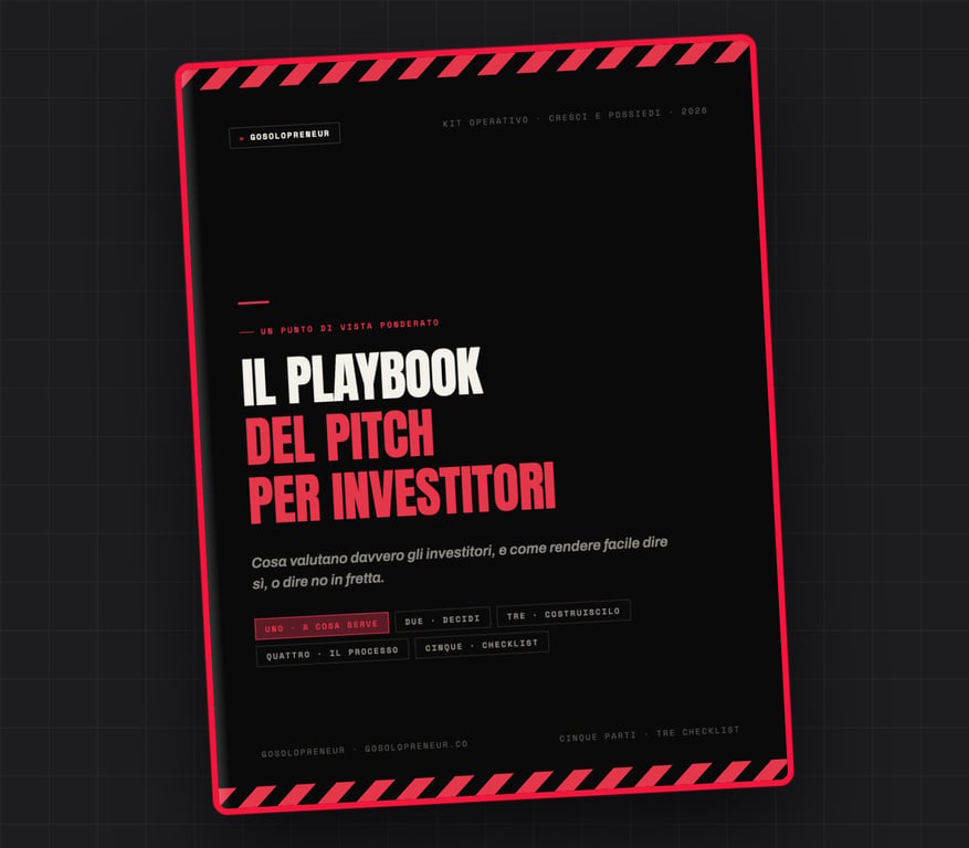 Il Playbook del pitch per investitori, copertina della guida gratuita