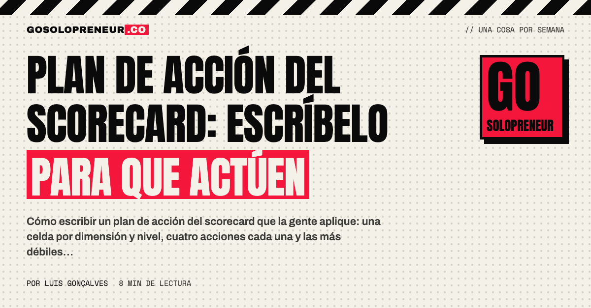 Cuadrícula de un plan de acción de scorecard con dimensiones, niveles y acciones