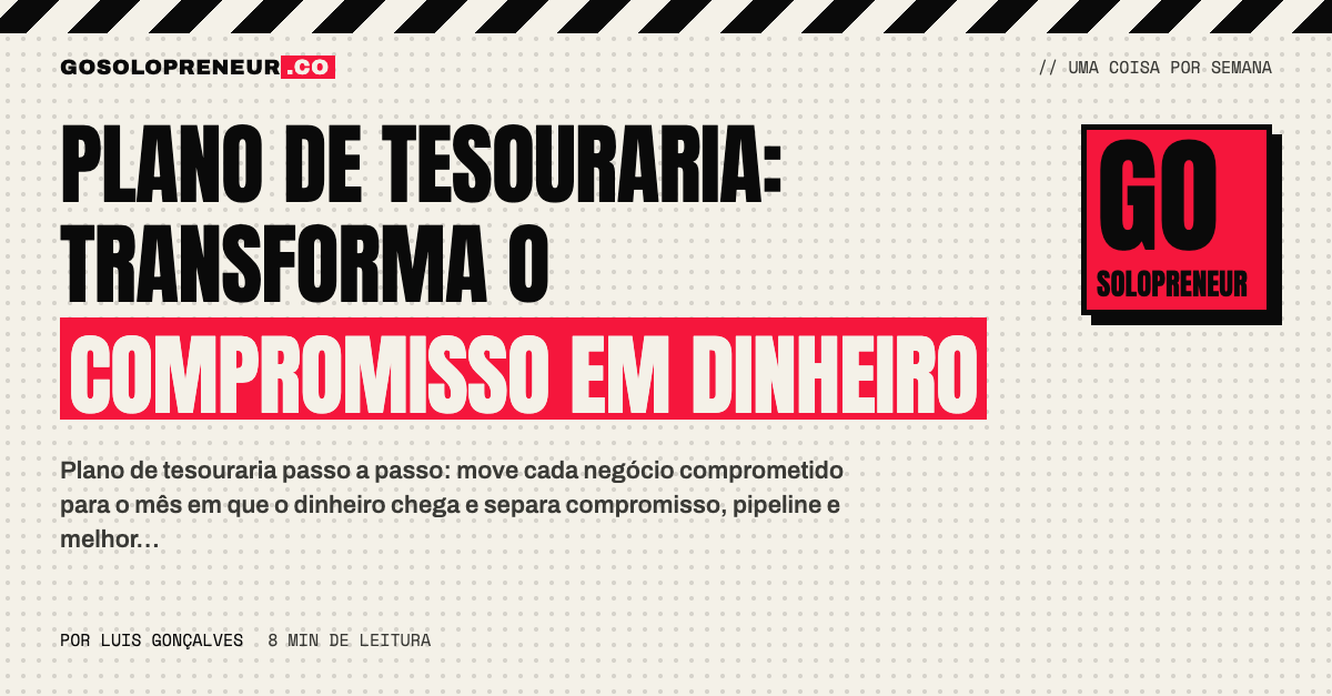 Plano de tesouraria que converte o compromisso de vendas em dinheiro previsto