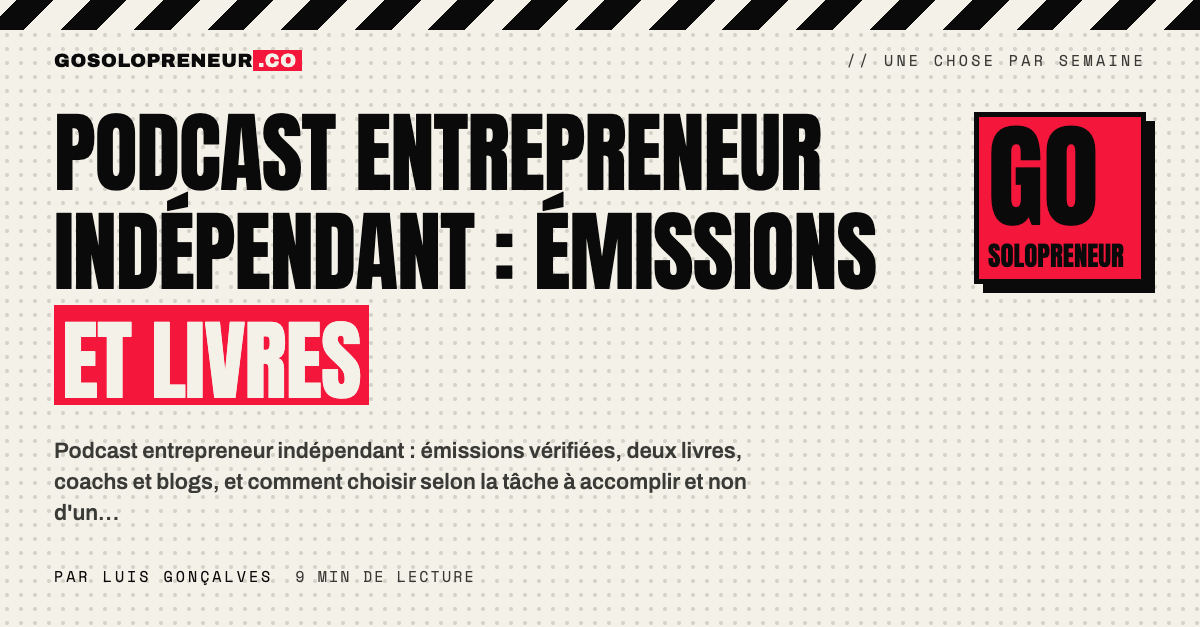 Podcast entrepreneur indépendant : un casque posé sur des livres pour solopreneurs