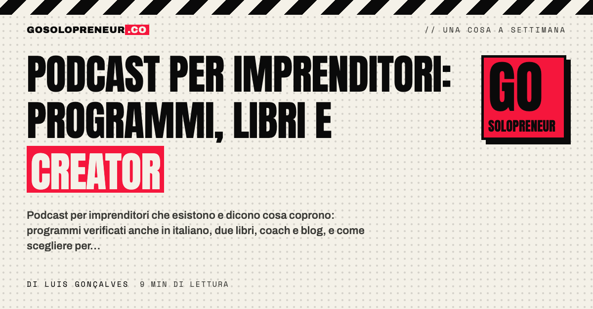 Podcast per imprenditori: programmi, libri e creator verificati