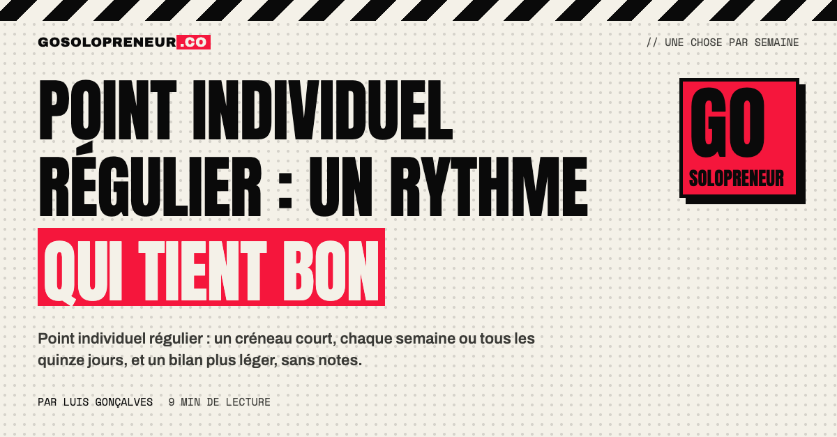 Un point individuel régulier inscrit dans l'agenda d'un solopreneur