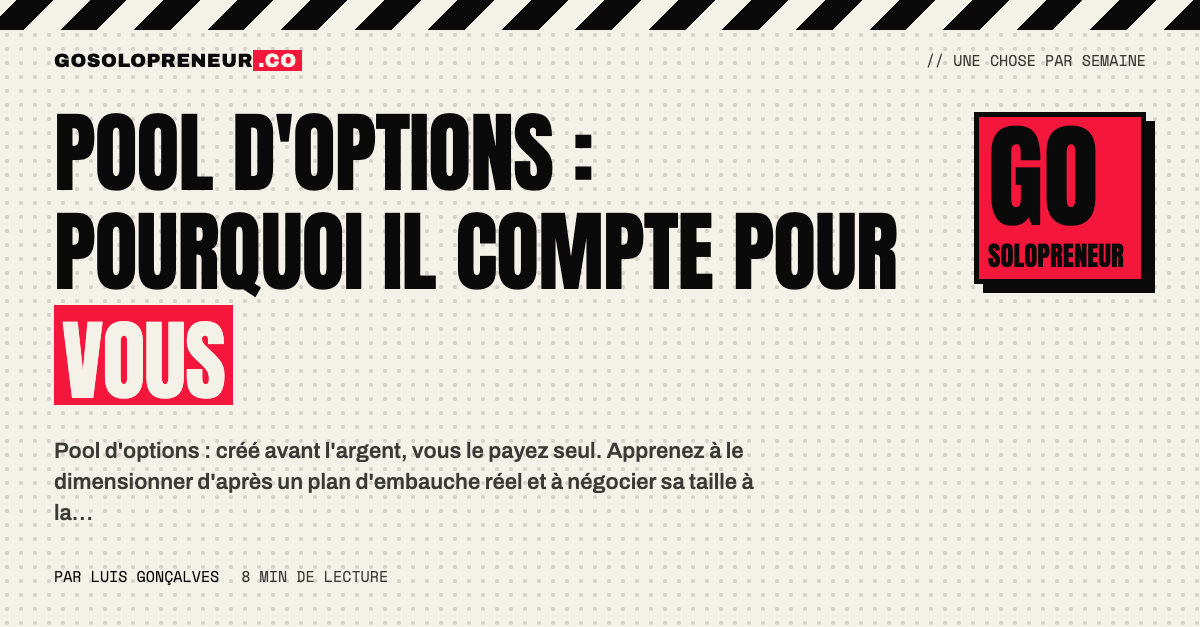 Pool d'options : qui le paie, combien il pèse et comment le négocier