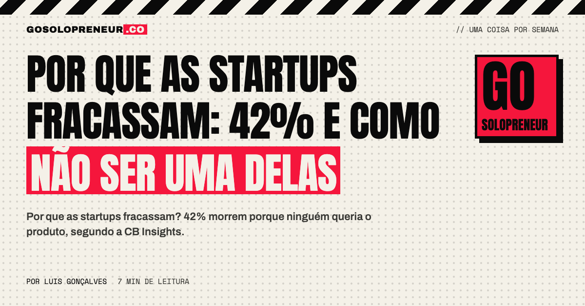 Por que as startups fracassam: 42% e como não ser uma delas