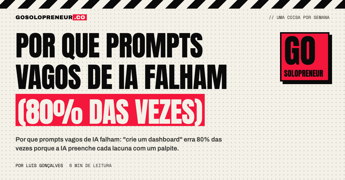 Por que prompts vagos de IA falham (80% das vezes)