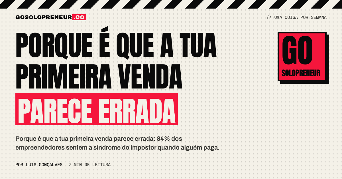 Porque é que a tua primeira venda parece errada