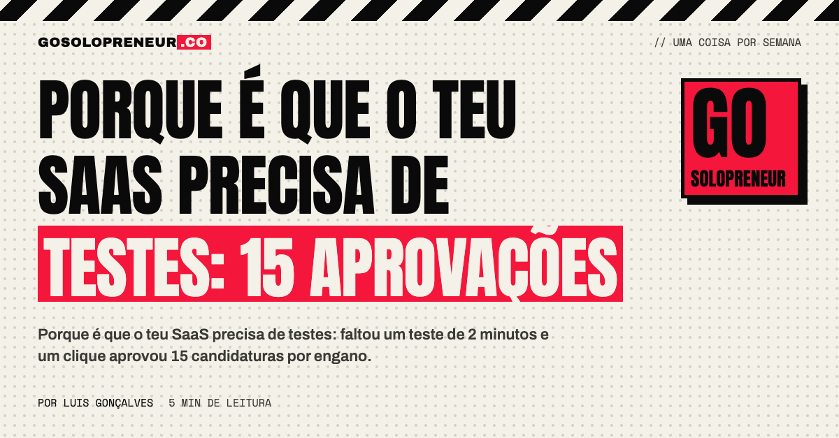 Porque é que o teu SaaS precisa de testes: 15 aprovações