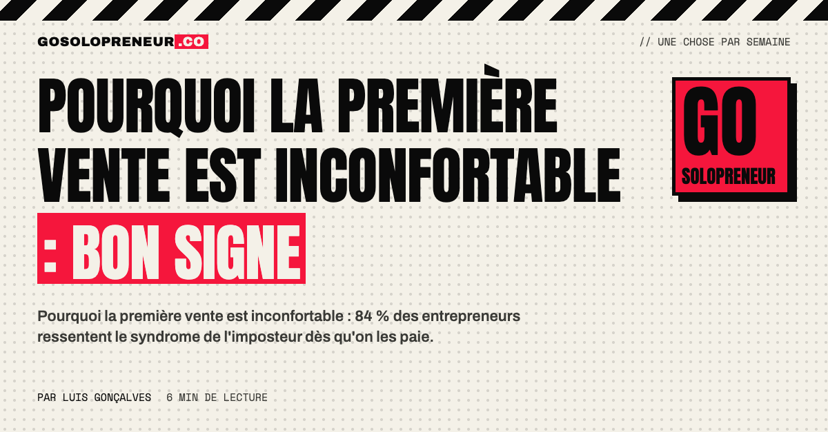 Pourquoi la première vente est inconfortable : un fondateur hésite devant le bouton d'envoi de sa première facture