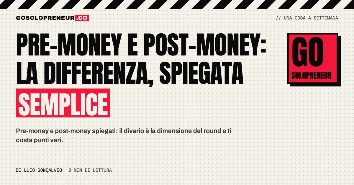 Una torta divisa prima e dopo l'investimento, a spiegare pre-money e post-money