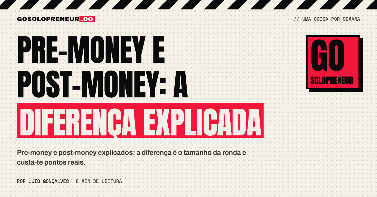 Bolo dividido em pre-money e post-money para explicar a avaliação de uma ronda
