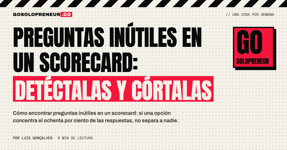 Gráfico de respuestas de una pregunta de scorecard donde una opción domina