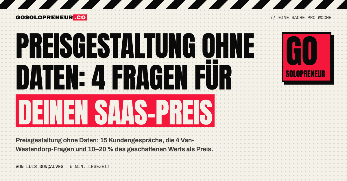 Preisgestaltung ohne Daten: Van-Westendorp-Preisspanne aus vier Kundenfragen