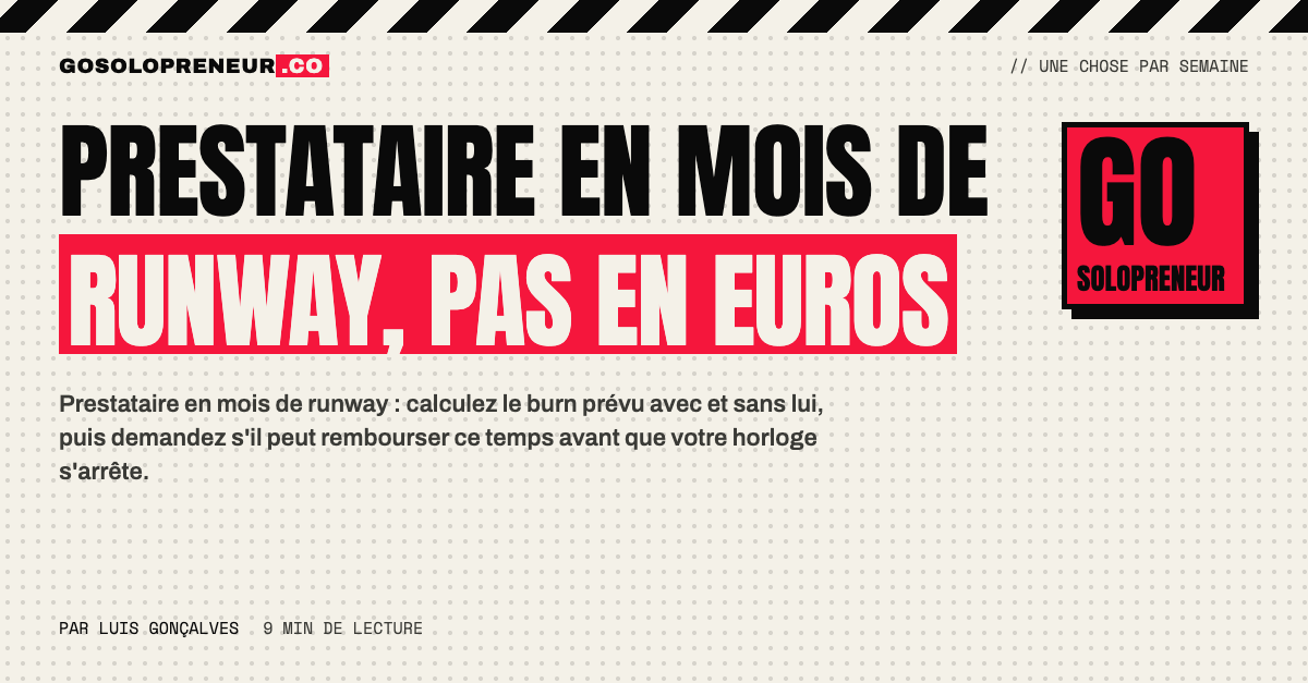Prestataire en mois de runway : deux frises de mois, avec et sans le prestataire