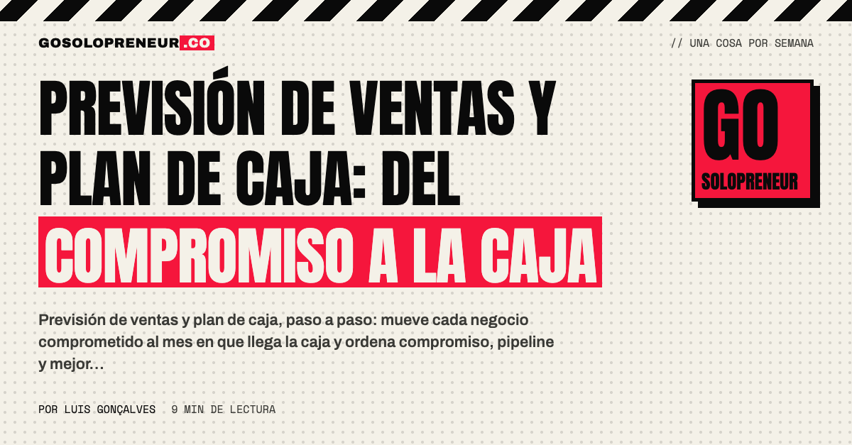 Hoja de cálculo con los meses de cobro de cada negocio firmado en un plan de caja