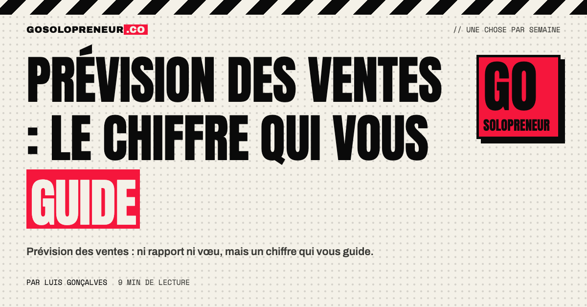 Prévision des ventes : le chiffre qui vous guide, illustration du Playbook