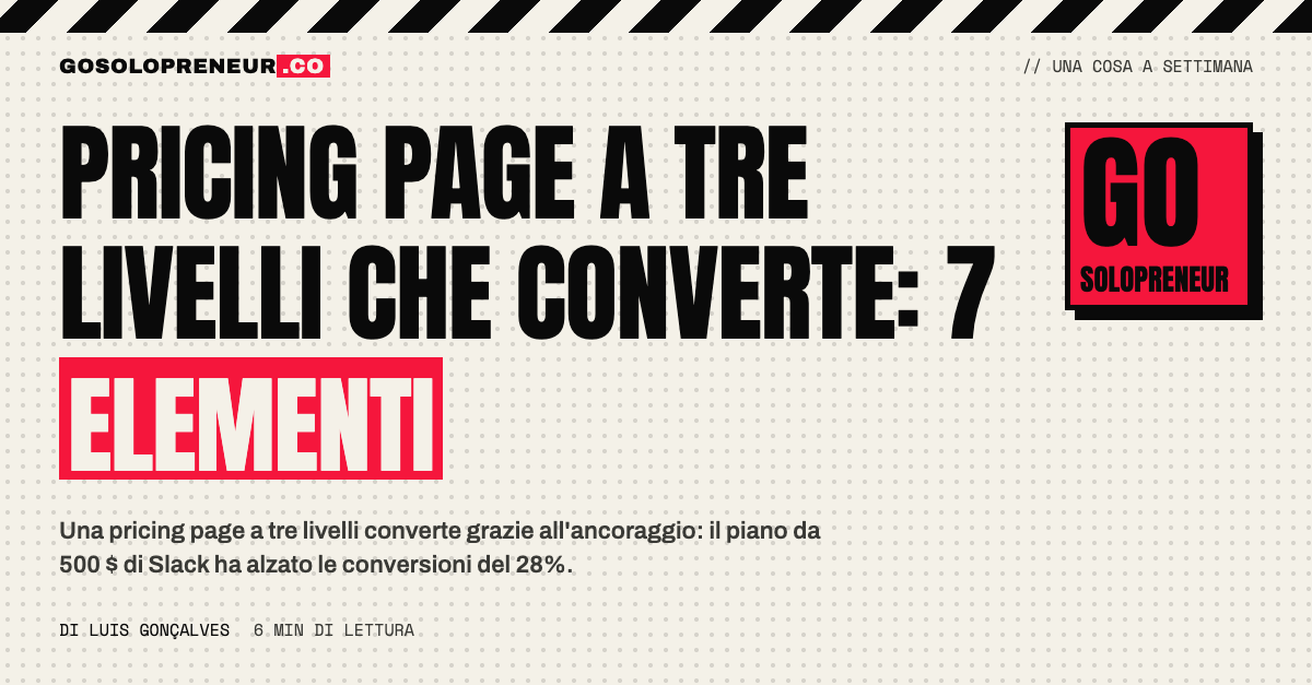 Pricing page a tre livelli che converte: i 7 elementi
