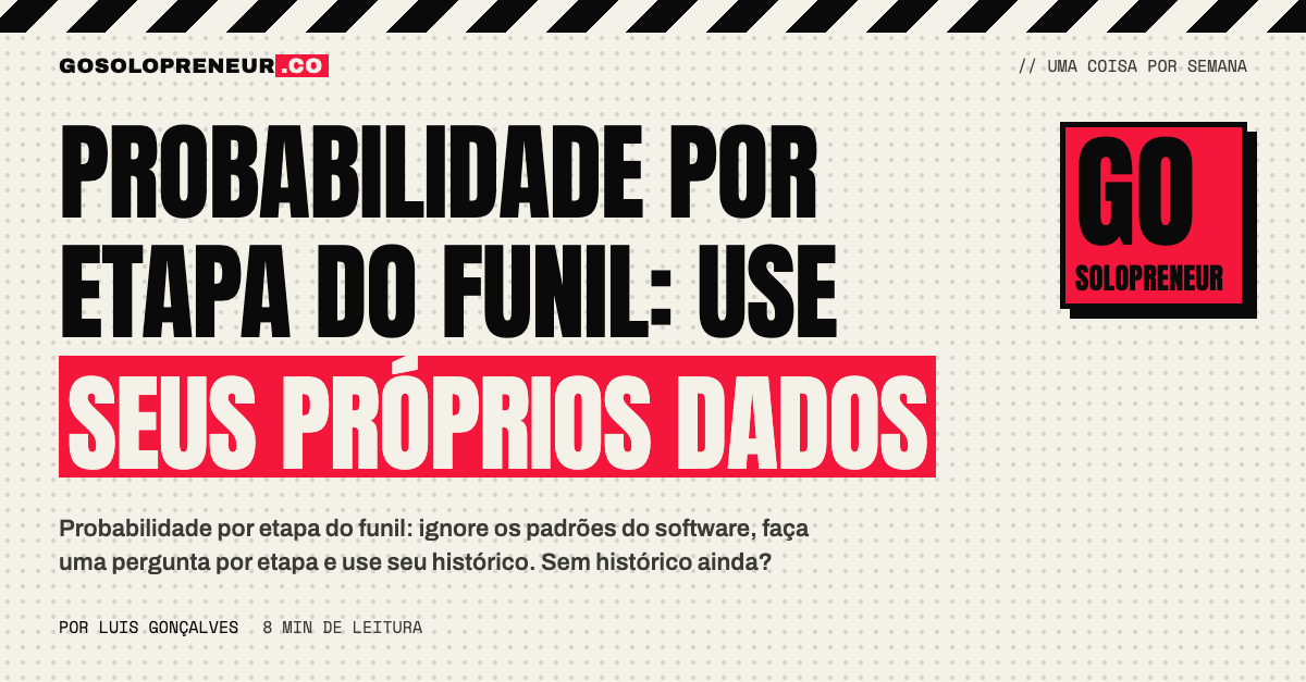 Probabilidade por etapa do funil calculada a partir do seu próprio histórico