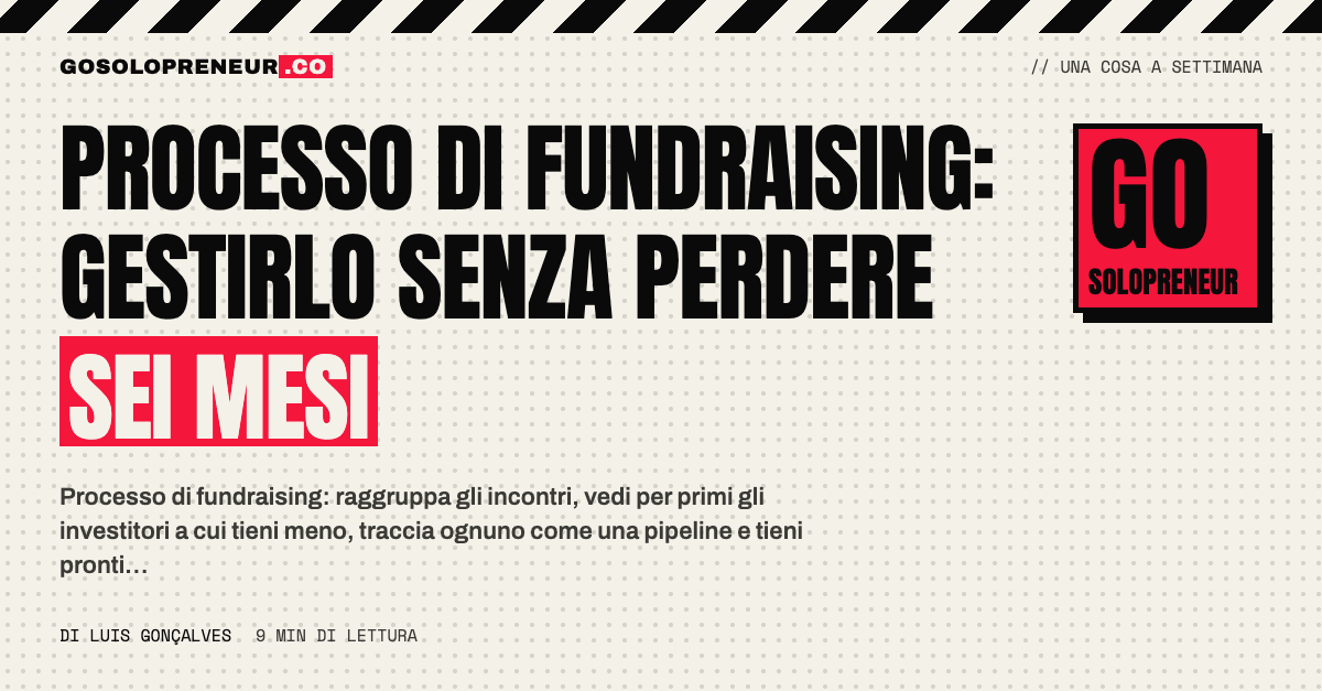 Una pipeline di investitori in un foglio di calcolo con fase, passo successivo e data