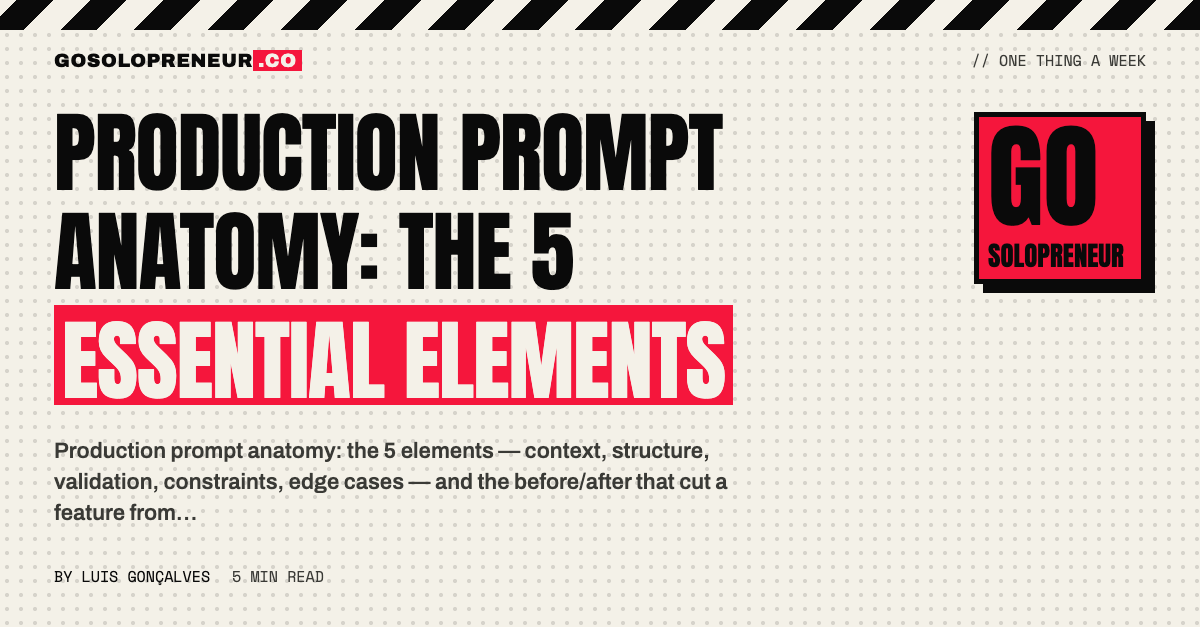 Production Prompt Anatomy: The 5 Essential Elements