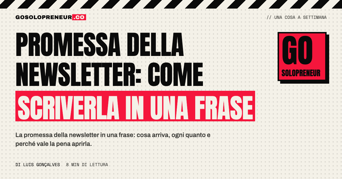 Come scrivere la promessa della newsletter in una frase