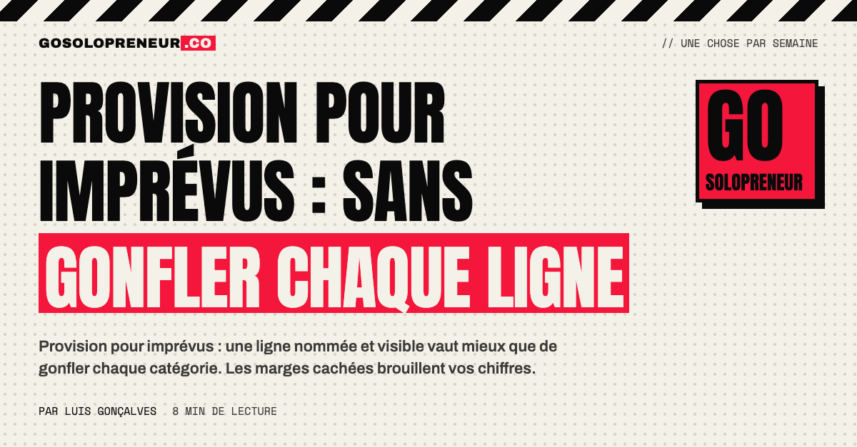 Un solopreneur inscrit une ligne de provision pour imprévus dans son budget