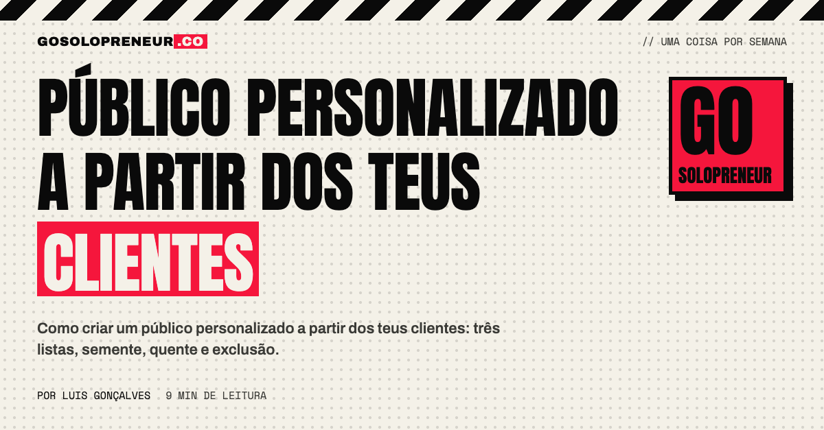 Lista de clientes a ser carregada para criar um público personalizado de anúncios