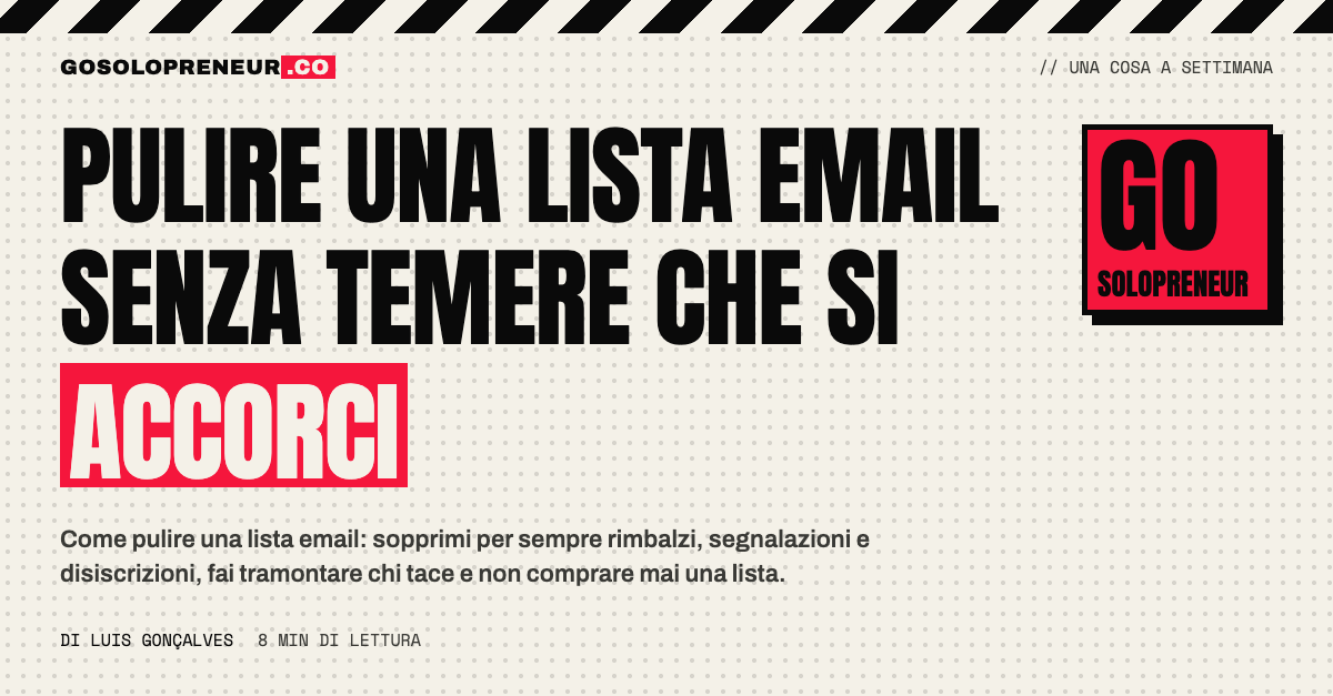 Pulire una lista email: soppressione permanente, regola di tramonto e due tassi da tenere d'occhio