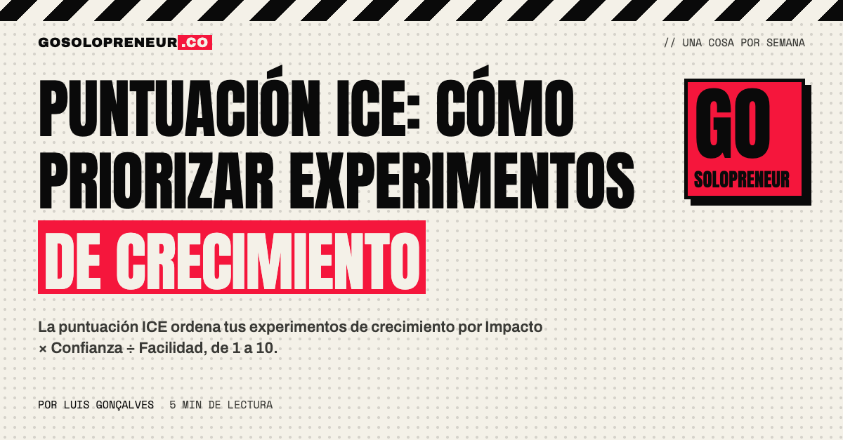 Puntuación ICE: priorizar experimentos de crecimiento por impacto, confianza y facilidad