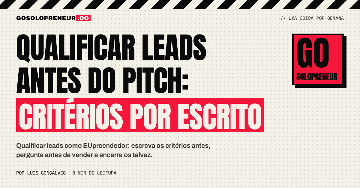 Funil com leads qualificados por critérios escritos de um EUpreendedor