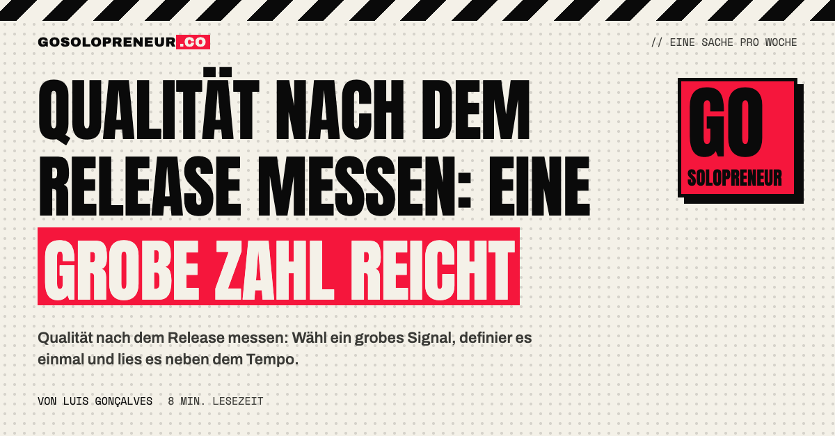Qualität nach dem Release messen: ein grobes Signal neben der Tempozahl.