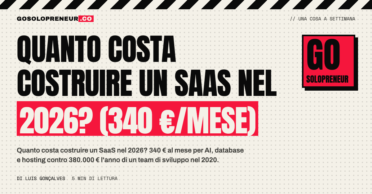 Quanto costa costruire un SaaS nel 2026: ripartizione dei costi mensili di strumenti AI, database e hosting