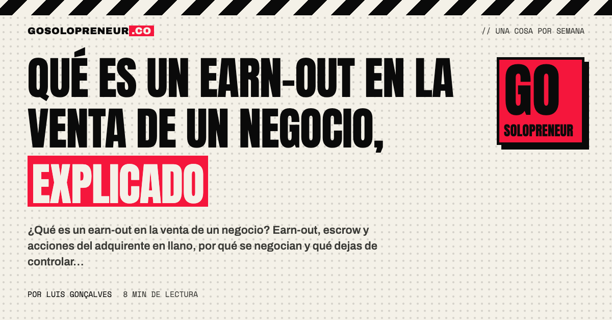 Un vendedor repasando las condiciones de un earn-out, un escrow y acciones en el contrato de venta