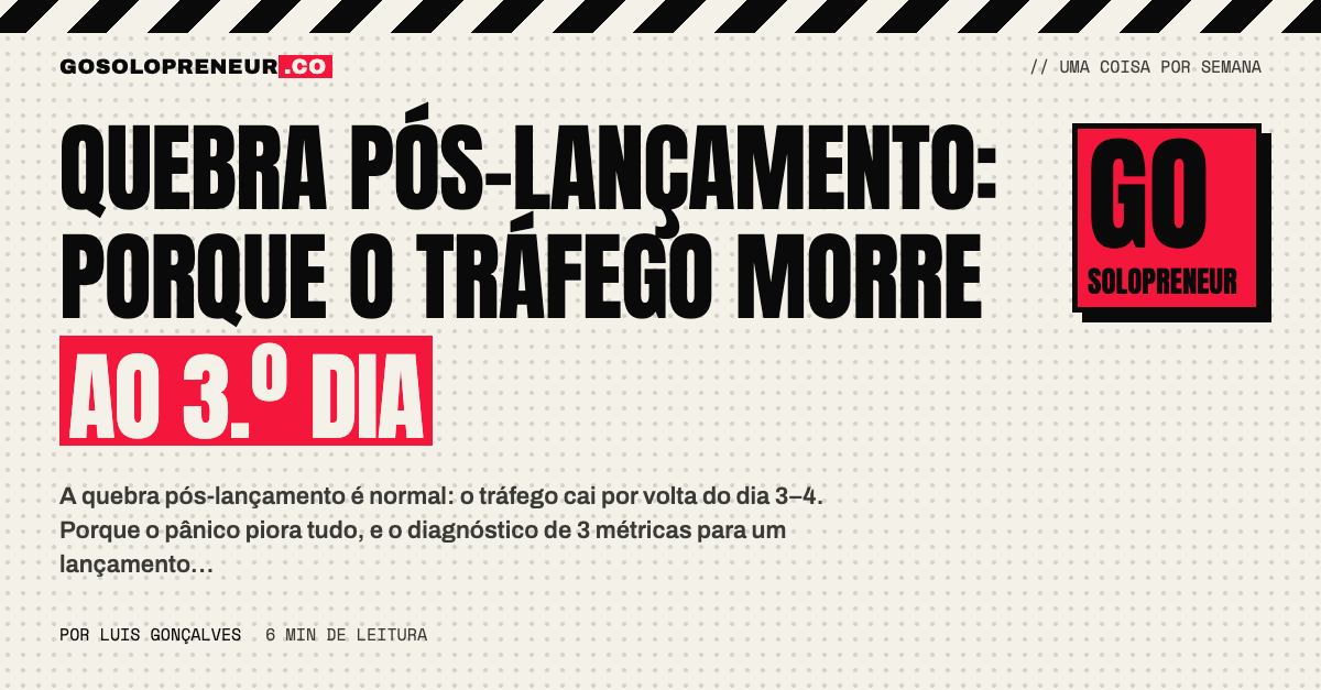 Quebra pós-lançamento: porque o tráfego morre ao 3.º dia