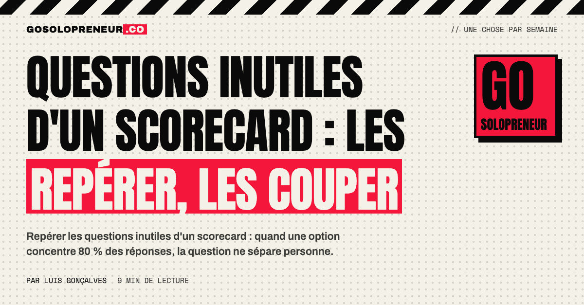 Questions inutiles d'un scorecard : un graphique de réponses concentrées sur une seule option