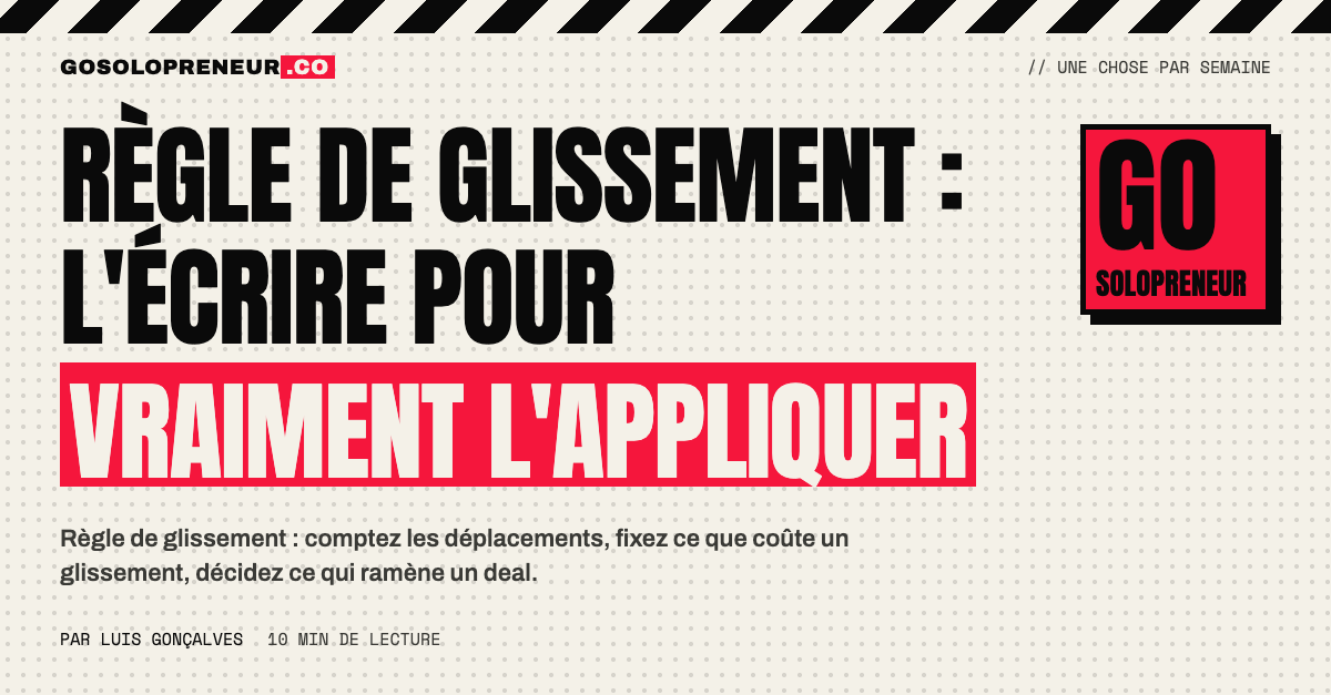 Règle de glissement des deals, trois phrases écrites pour la revue de pipeline