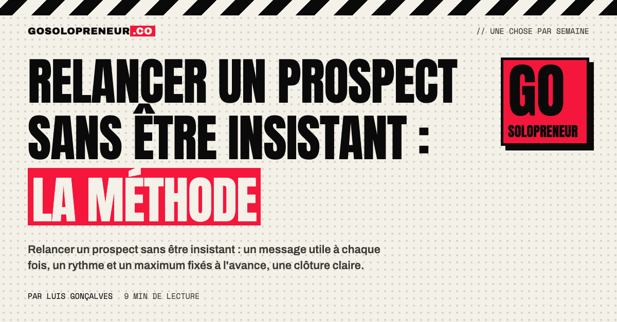 Solopreneur qui prépare un message pour relancer un prospect