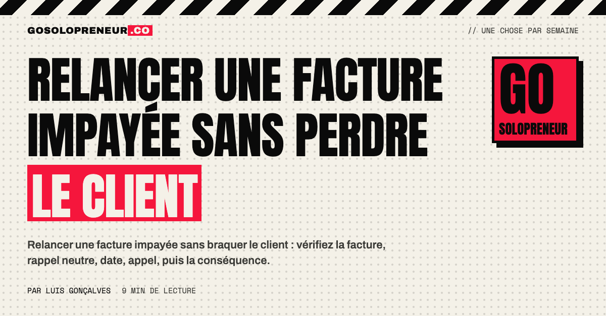 Un solopreneur qui relance une facture impayée par téléphone