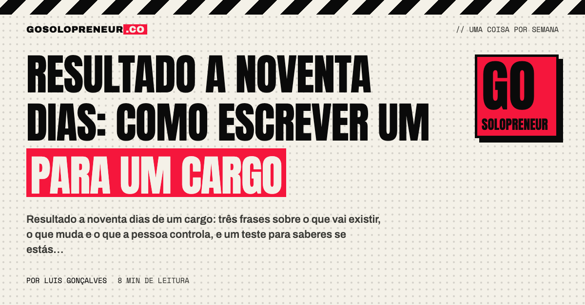 Resultado a noventa dias: como escrever um para um cargo