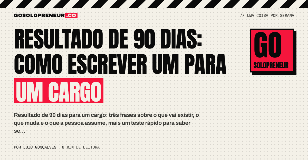 Resultado de 90 dias: como escrever um para um cargo